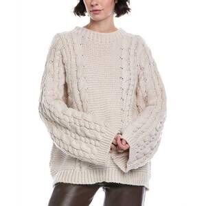 NEW STELLAH cable oversize pullover sweater in cream